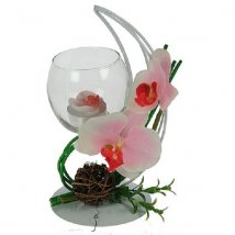 Подсвечник декоративный "Розовая орхидея"