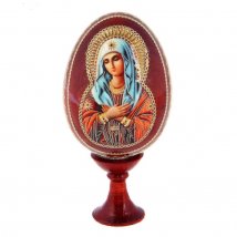 Сувенир Яйцо на подставке икона "Божья Матерь Умиление", 20см