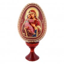  Сувенир Яйцо на подставке икона "Божья Матерь Владимирская", 14см