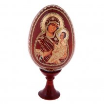  Сувенир Яйцо на подставке икона "Божья Матерь Тихвинская", 14см