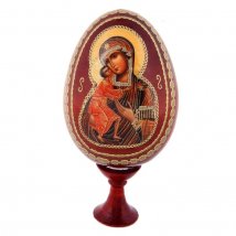   Сувенир Яйцо на подставке икона "Божья Матерь Феодоровская", 12см