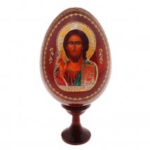  Сувенир Яйцо на подставке икона "Господь Вседержитель" крупноликий, 14см