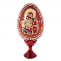 Сувенир Яйцо на подставке икона "Божья Матерь Достойно есть", 20см